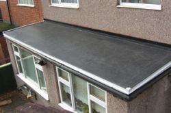 Rubber flat roof extension