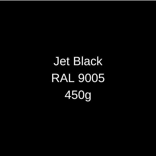 Colour swatch RKD Jet Black Fibreglass roofing kits 450g ,RAL 9005